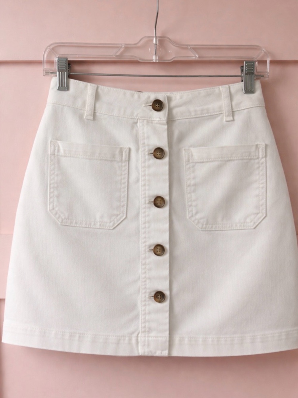 Marine Layer cropped cream mini skirt